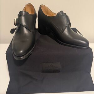 The Office of Angela Scott - Black leather Miss Brooke wide 37.5